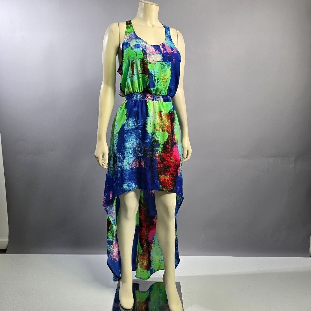 Alberto Makali Small Blue Green Halter Sundress R8